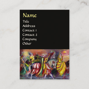 Tarjeta De Visita HORSE RIDERS, MÚSICA EN LA NOCHE, Fantasía Negra