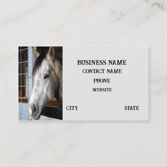 Tarjeta De Visita Horse Stable (Anverso)