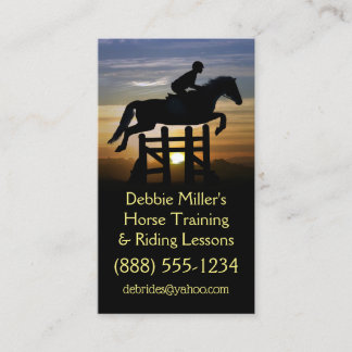 Tarjeta De Visita Horse Training and Riding Lessons 