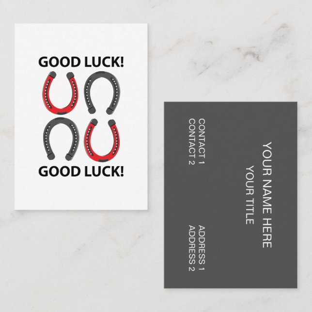 Tarjeta De Visita Horseshoe Buena Suerte Horseshoe (Anverso / Reverso)