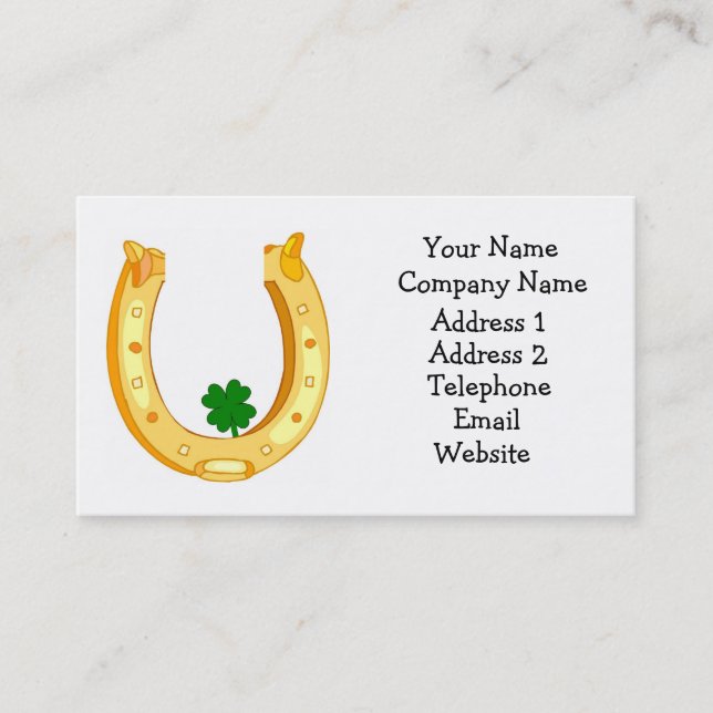 Tarjeta De Visita Horseshoe Design Business Card (Anverso)