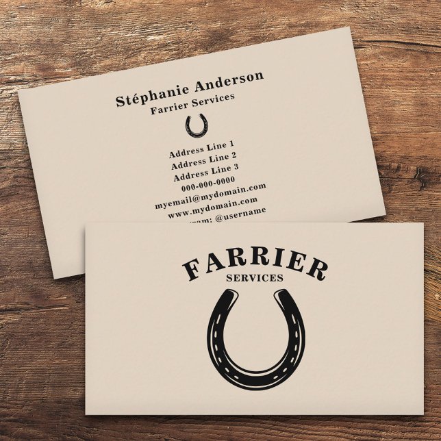 Tarjeta De Visita Horseshoe Farrier (Horseshoe Farrier Business Card)