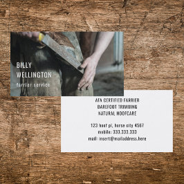 Tarjeta De Visita Horseshoe Farrier Modern Equine Business Photo