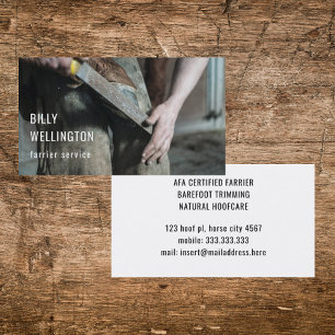 Tarjeta De Visita Horseshoe Farrier Modern Equine Business Photo