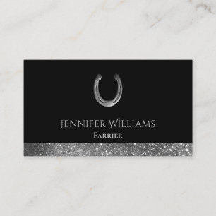 Tarjeta De Visita Horseshoe Purpurina Equestrian Horse Farrier Servi