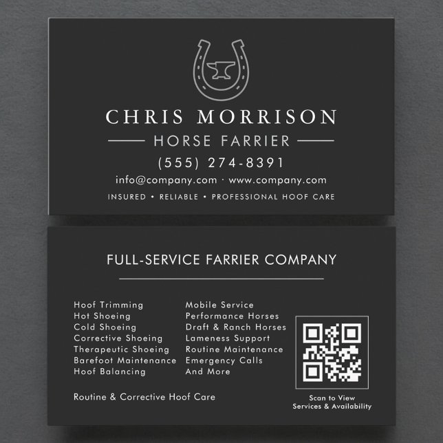 Tarjeta De Visita Horseshoeing Farrier QR Code (Subido por el creador)