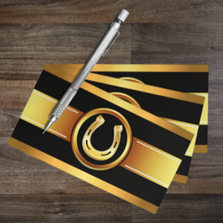 Tarjeta De Visita Horseshoeing Gold Black Business Card