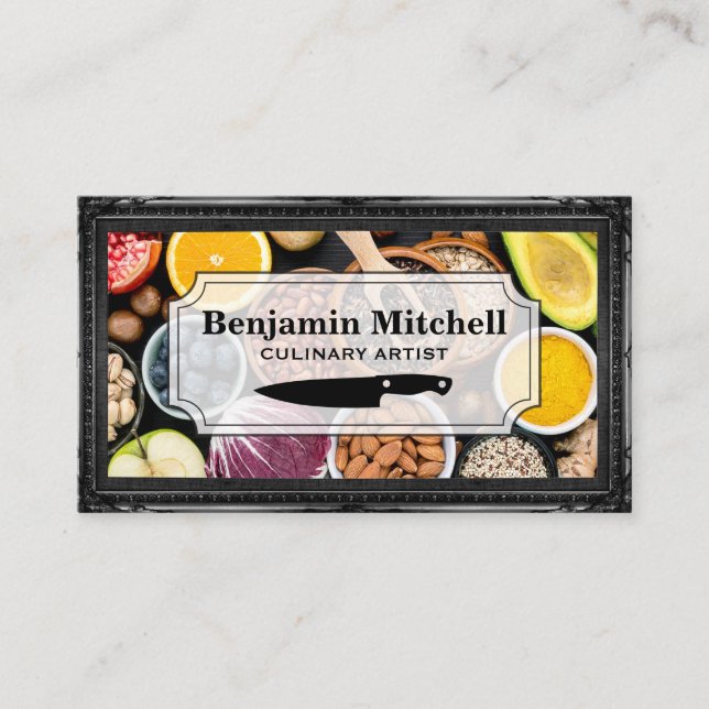 Tarjeta De Visita Hortalizas de fruta | Artista culinario | Marco an (Anverso)