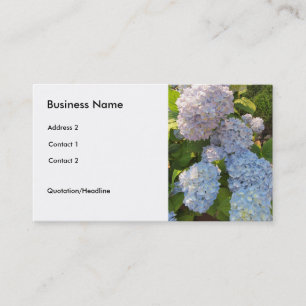 Tarjeta De Visita Hortensias Azules y Rosadas