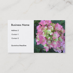 Tarjeta De Visita Hortensias de color rosa suave