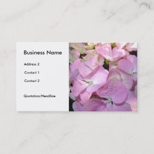 Tarjeta De Visita Hortensias Rosadas Claras