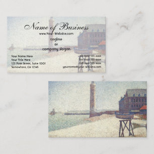 Tarjeta De Visita Hospicio y faro en Honfleur por Seurat