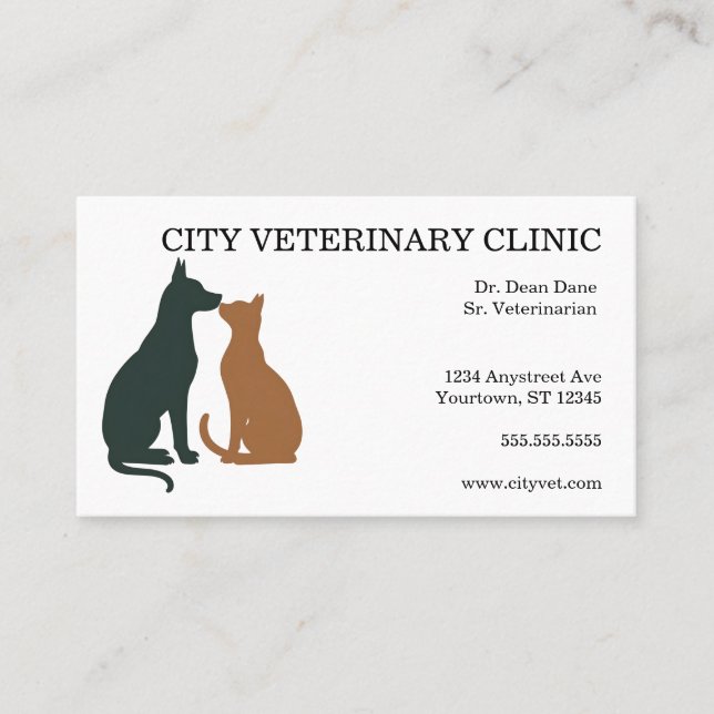 Tarjeta De Visita Hospital de Clínicas Veterinarias Veterinarias (Anverso)