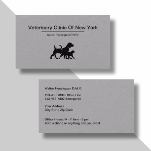 Tarjeta De Visita Hospital Veterinario Y Animal