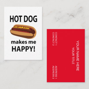 Tarjeta De Visita Hot Dog Me Hace Feliz Hot Dog