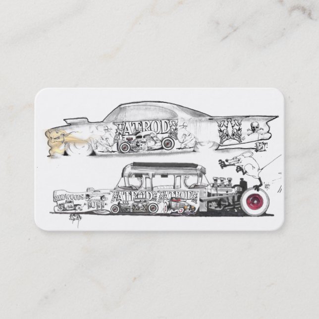 Tarjeta De Visita Hot Rods y Automobiles Business Card Ideas (Anverso)