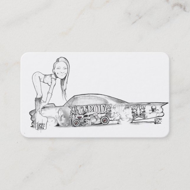 Tarjeta De Visita Hot Rods y Automobiles Business Card Ideas (Anverso)