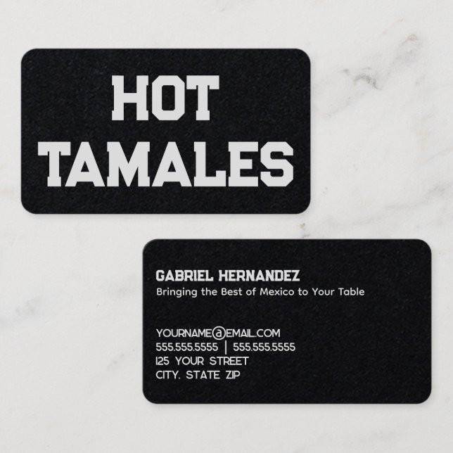 Tarjeta De Visita Hot Tamales Premium (Anverso / Reverso)
