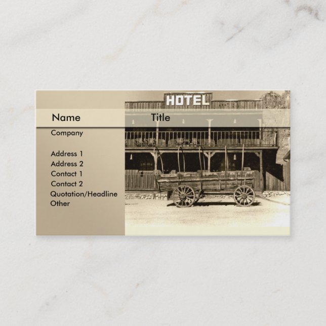 Tarjeta De Visita hotel \ cama - y - desayuno \ parador (Anverso)