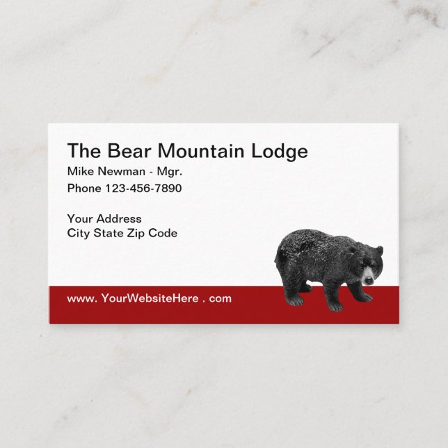 Tarjeta De Visita Hotel Country Bear (Anverso)