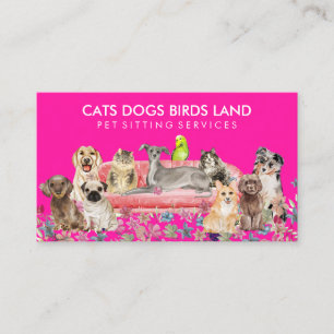Tarjeta De Visita Hotel de Hospedaje de Mascotas Amigable con Aves