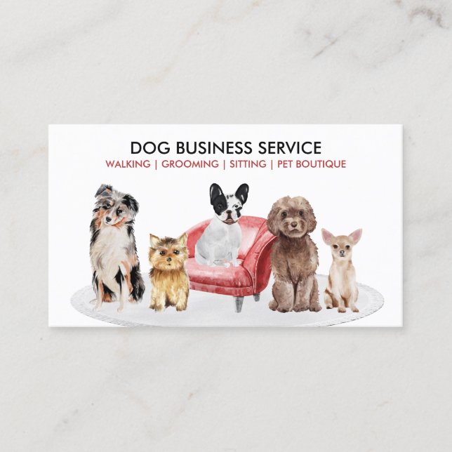 Tarjeta De Visita Hotel Mascota con canguro rojo blanco (Anverso)