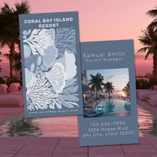 Tarjeta De Visita Hotel / Resort Frente al Mar Diseño Coral