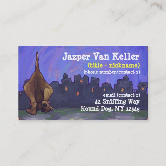Tarjeta De Visita Hound Dog Stationery (Anverso)