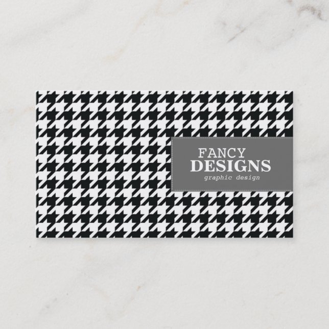 Tarjeta De Visita Houndstooth elegante (Anverso)