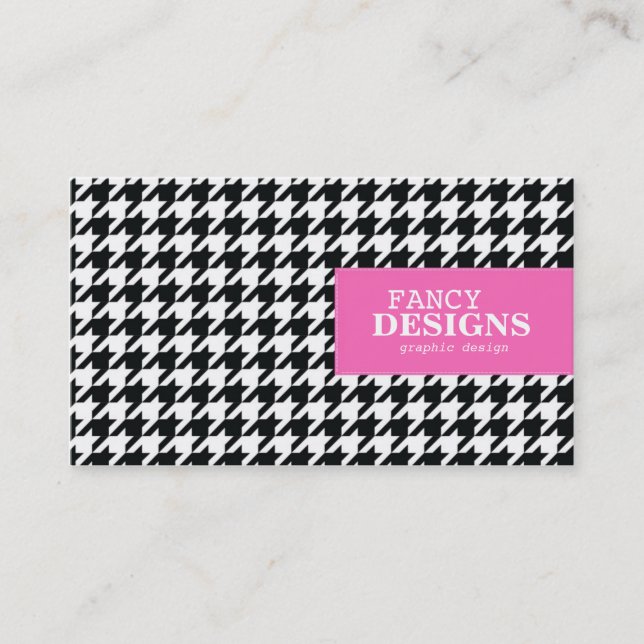 Tarjeta De Visita Houndstooth elegante (Anverso)