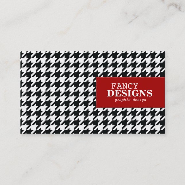 Tarjeta De Visita Houndstooth elegante (Anverso)