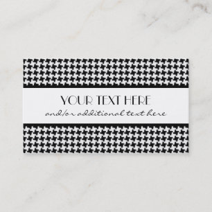 Tarjeta De Visita Houndstooth negro y blanco