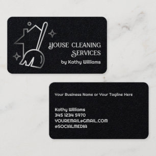 Tarjeta De Visita House Cleaner Premium Black
