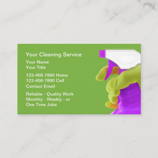 Tarjeta De Visita House Cleaning Bold Simple Business Cards (Anverso)
