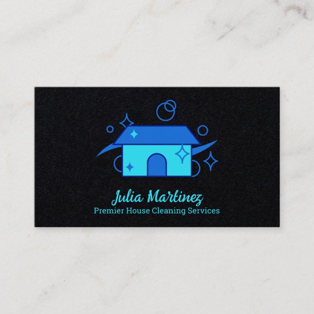 Tarjeta De Visita 🧺 House Cleaning Premium (Anverso)