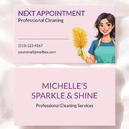 Tarjeta De Visita House Cleaning Service Business Appointment Card