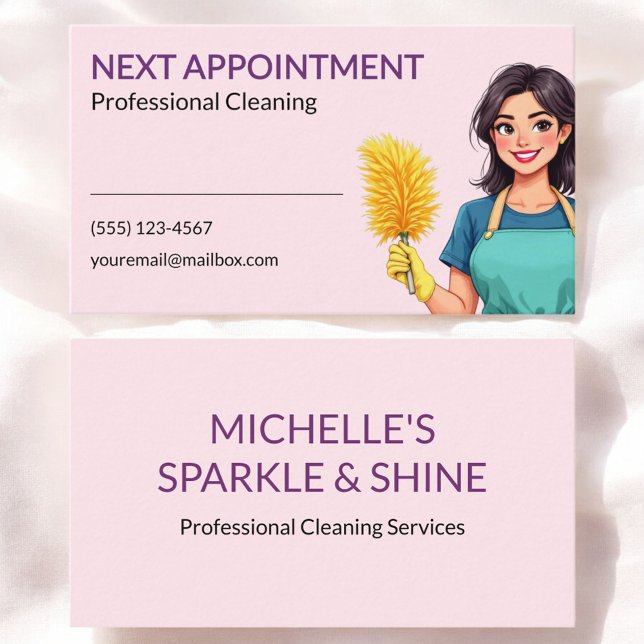 Tarjeta De Visita House Cleaning Service Business Appointment Card (Subido por el creador)