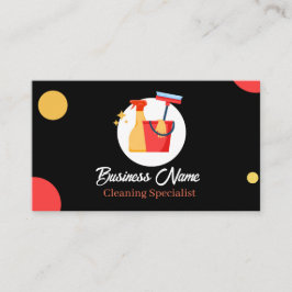 Tarjeta De Visita House Cleaning Services Business Card Black