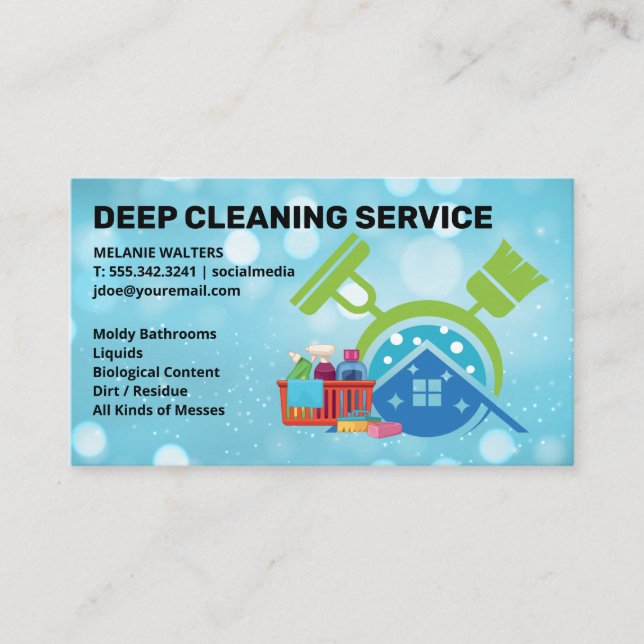 Tarjeta De Visita House Cleaning Services | Maid Cleaners (Anverso)