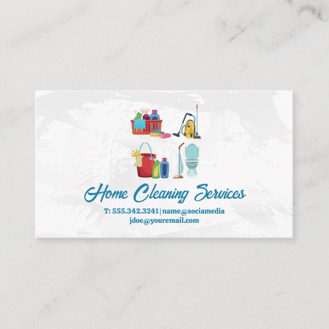Tarjeta De Visita House Cleaning Supplies and Services (Anverso)