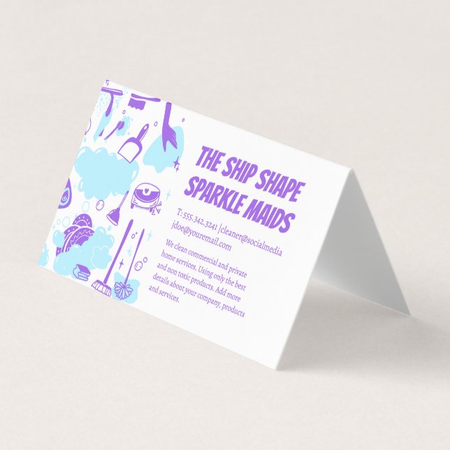 Tarjeta De Visita House Maid Cleaning Service and Supplies (Anverso)