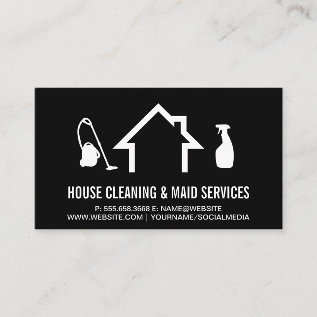 Tarjeta De Visita House Maid | Limpieza (Anverso)