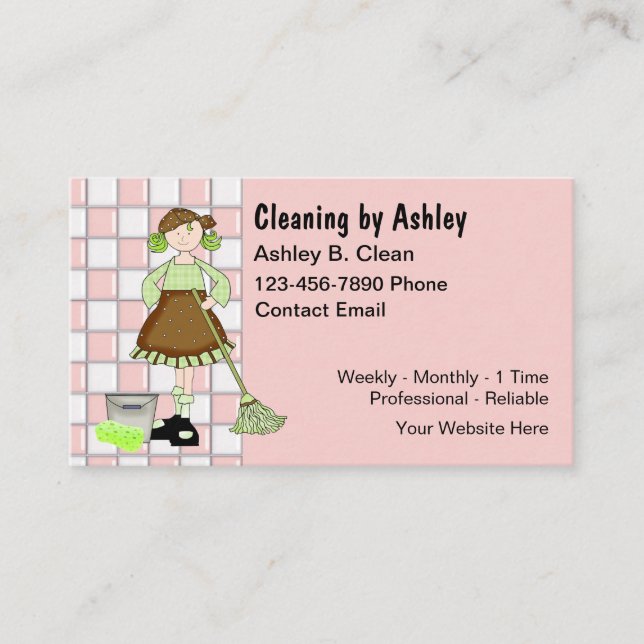 Tarjeta De Visita House Maid Retro Business Cards  (Anverso)