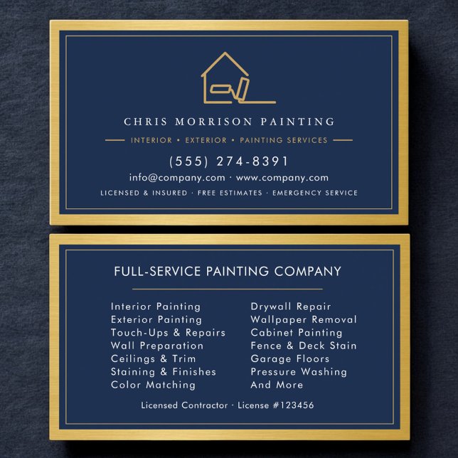 Tarjeta De Visita House Painter Contractor Painting Service (Subido por el creador)