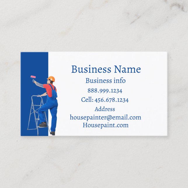 Tarjeta De Visita House Painter Painting Wallpapering Business Car (Anverso)