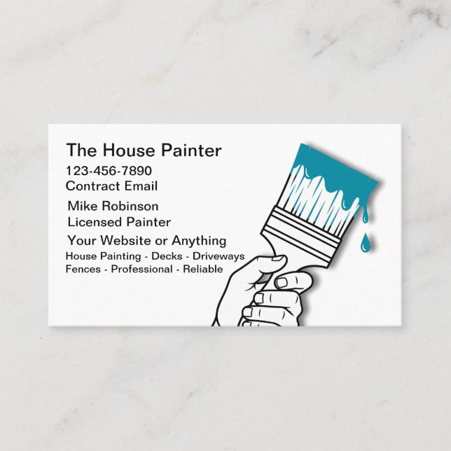 Tarjeta De Visita House Painter Unique Modern Business Cards (Anverso)