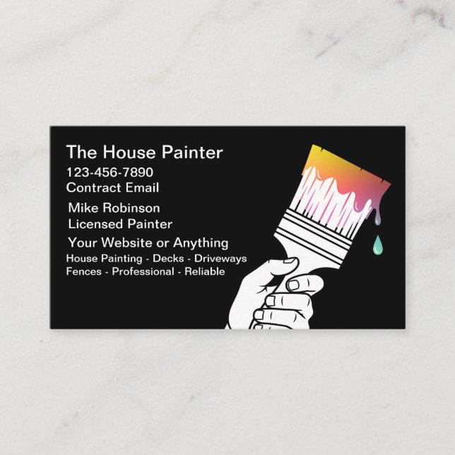 Tarjeta De Visita House Painter Unique Modern Business Cards (Anverso)