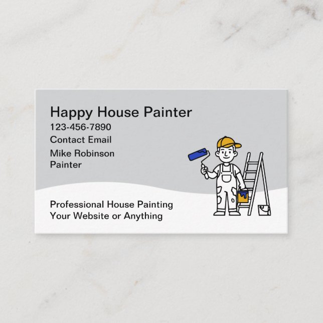 Tarjeta De Visita House Painting Service Business Cards (Anverso)