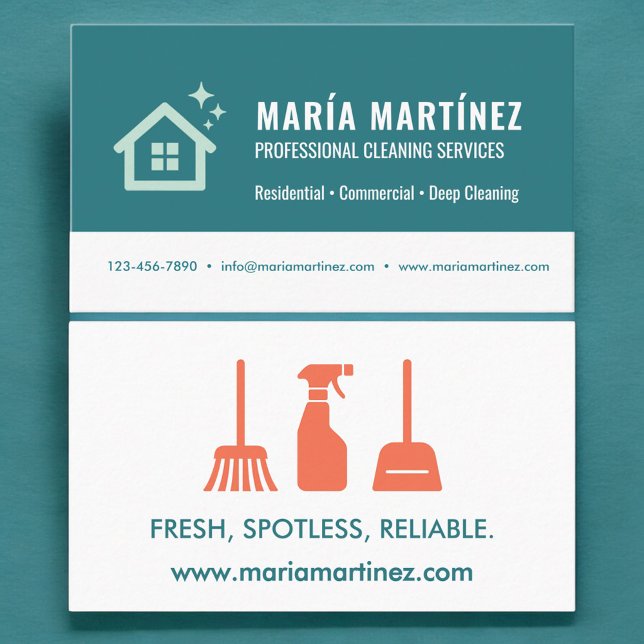 Tarjeta De Visita Housekeeping and Cleaning Services (Subido por el creador)