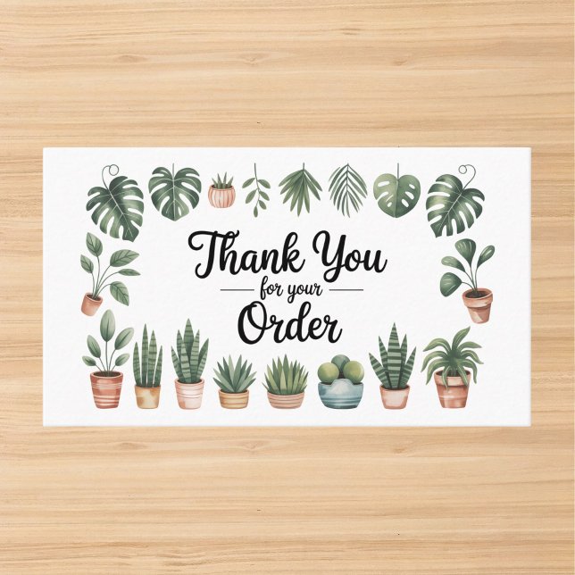 Tarjeta De Visita Houseplant Small Business Thank You Business Card (Subido por el creador)